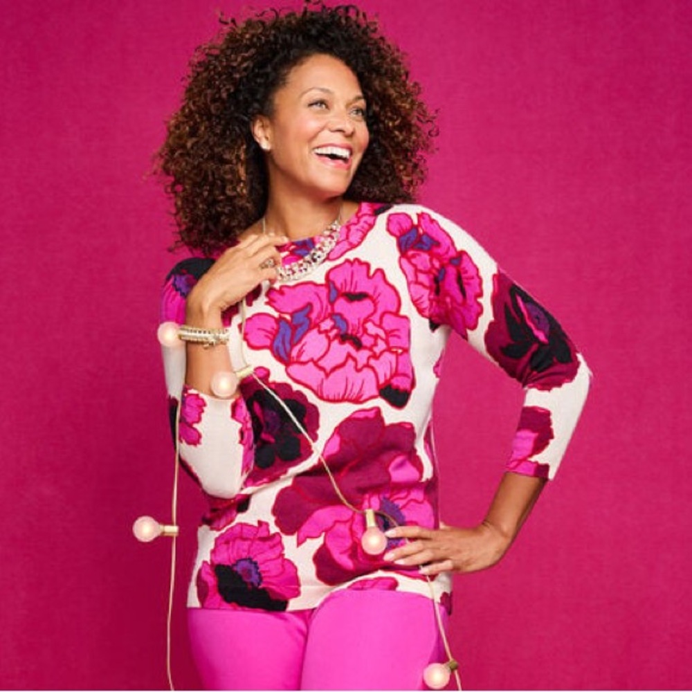 TALBOTS Audrey Cashmere Sweater- Blooming Floral